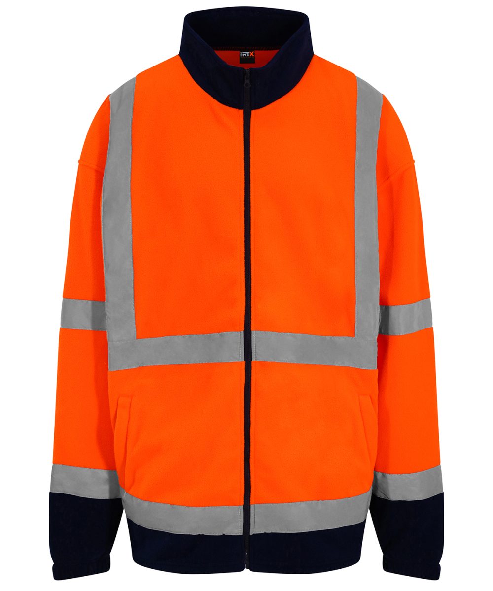 HV Orange/Navy High visibility full-zip fleece