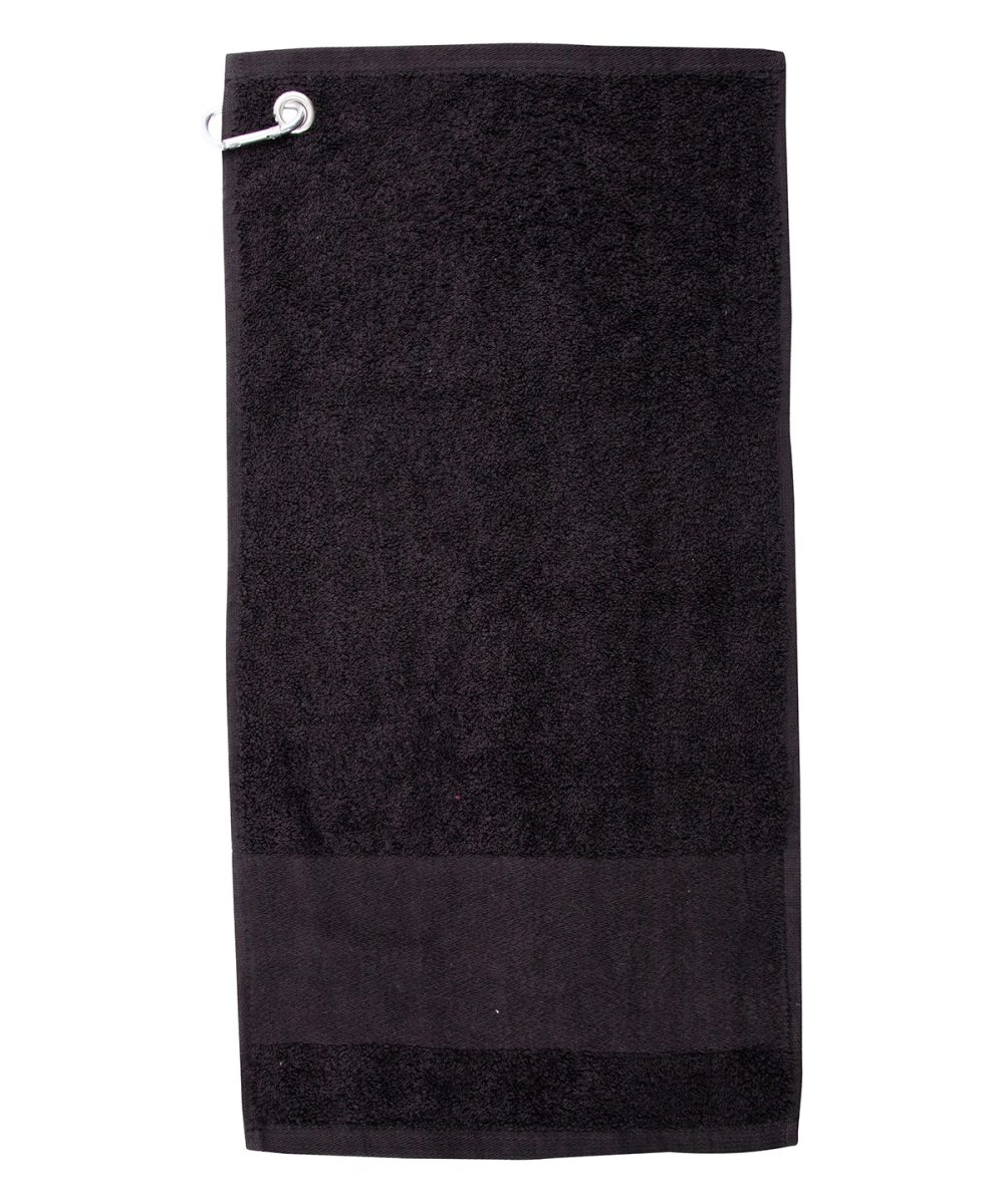 Black Printable border golf towel