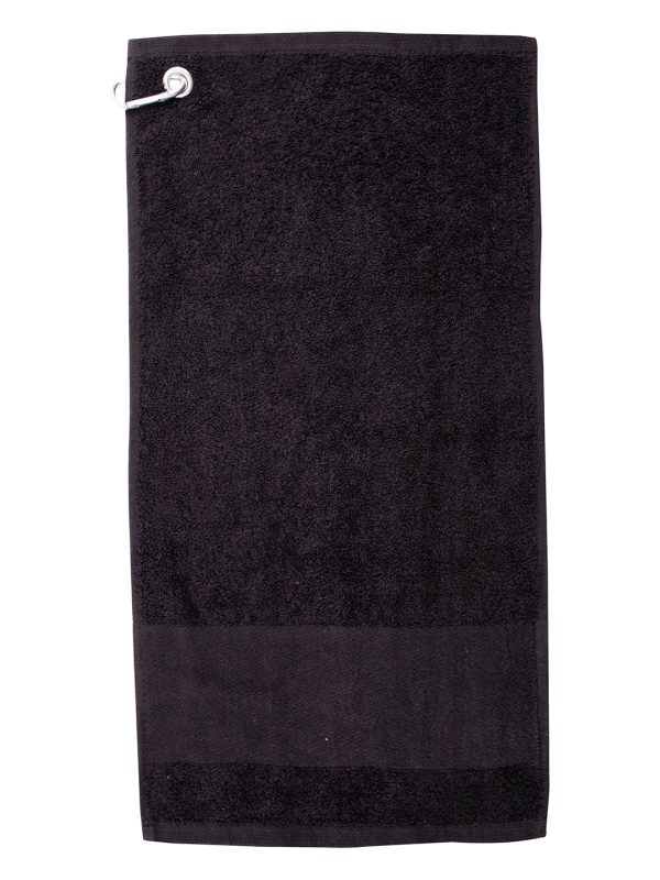 Black Printable border golf towel