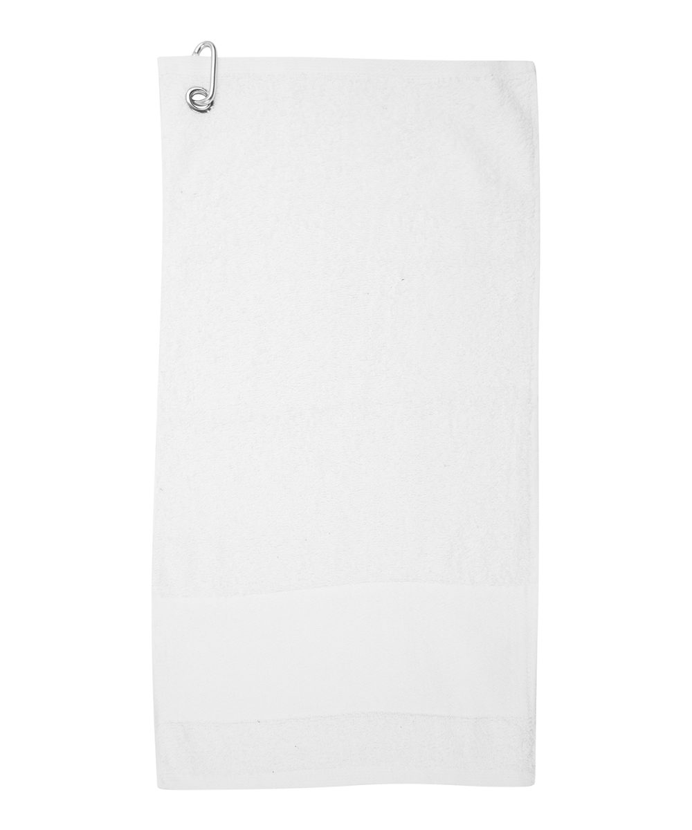 White Printable border golf towel