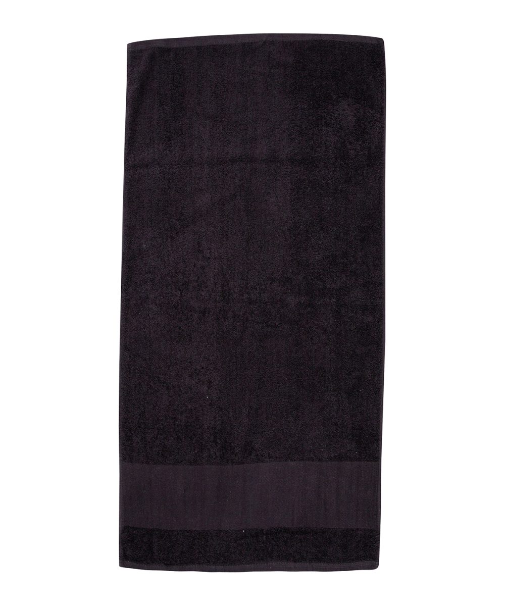 Black Printable border bath towel