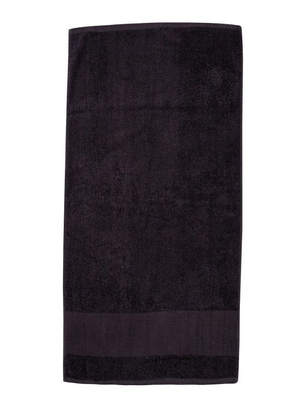 Black Printable border bath towel