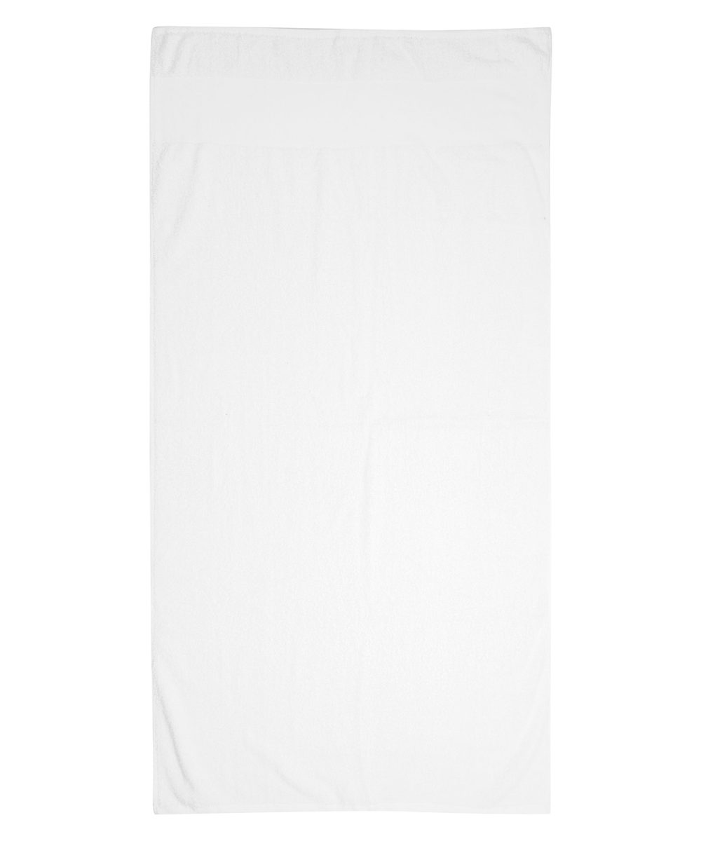 White Printable border bath towel