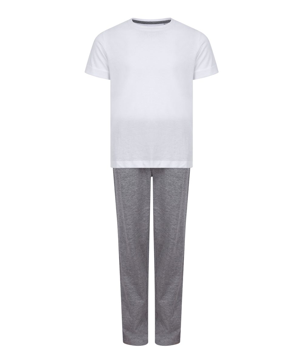 White/Heather Grey Kids long pyjamas