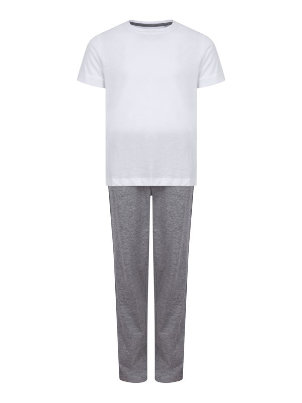 White/Heather Grey Kids long pyjamas