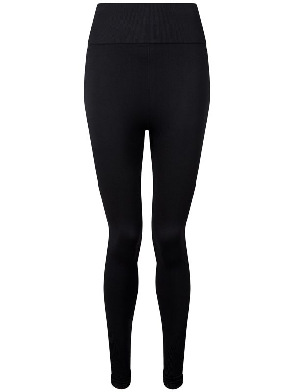 Black Women's TriDri® seamless '3D fit' multi-sport sculpt solid colour leggings