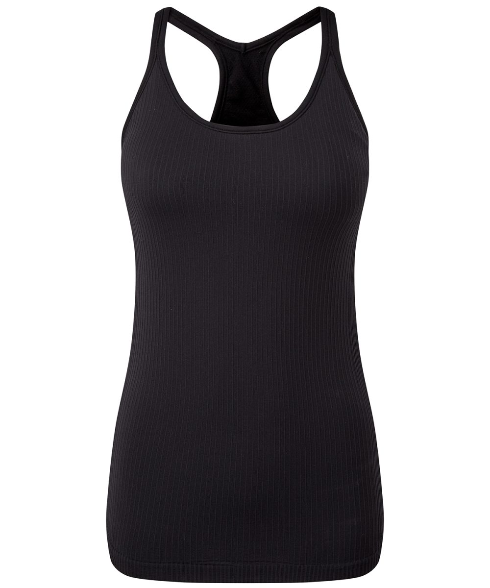 Black Women's TriDri® seamless '3D fit' multi-sport sculpt vest with secret support