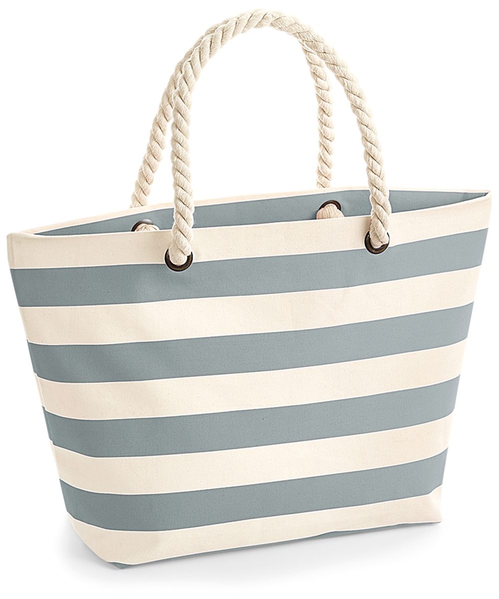 Natural/Grey Nautical beach bag