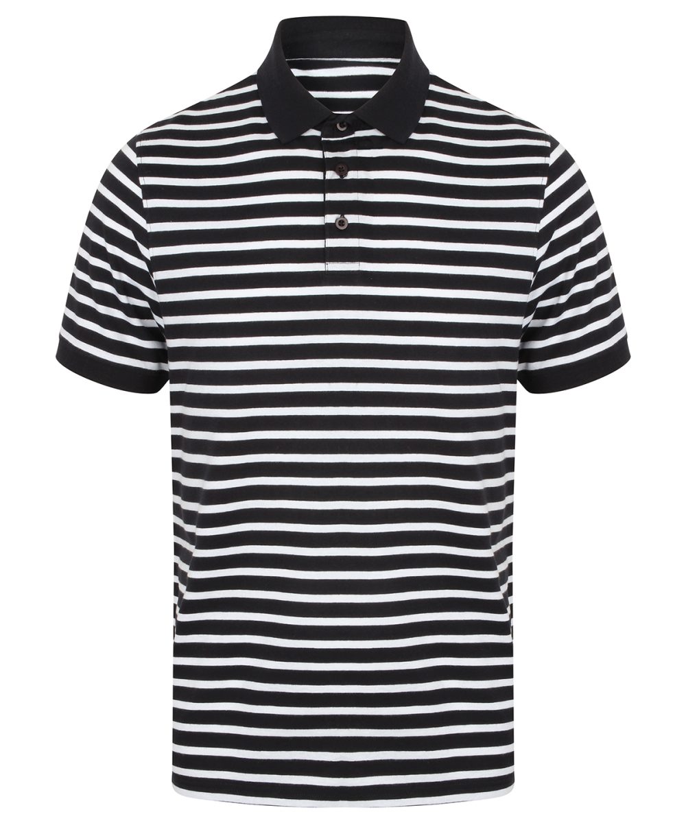 Navy/White Striped Jersey polo shirt