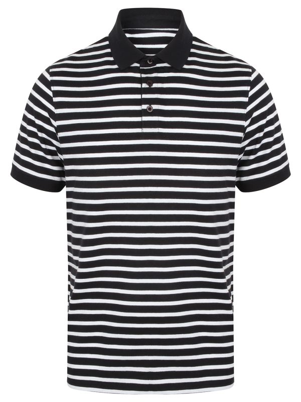 Navy/White Striped Jersey polo shirt