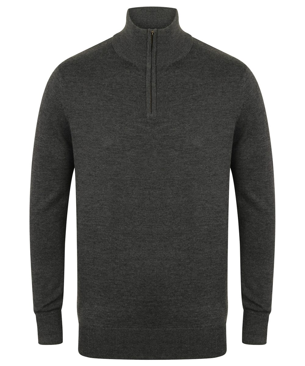 Grey Marl ¼ zip jumper