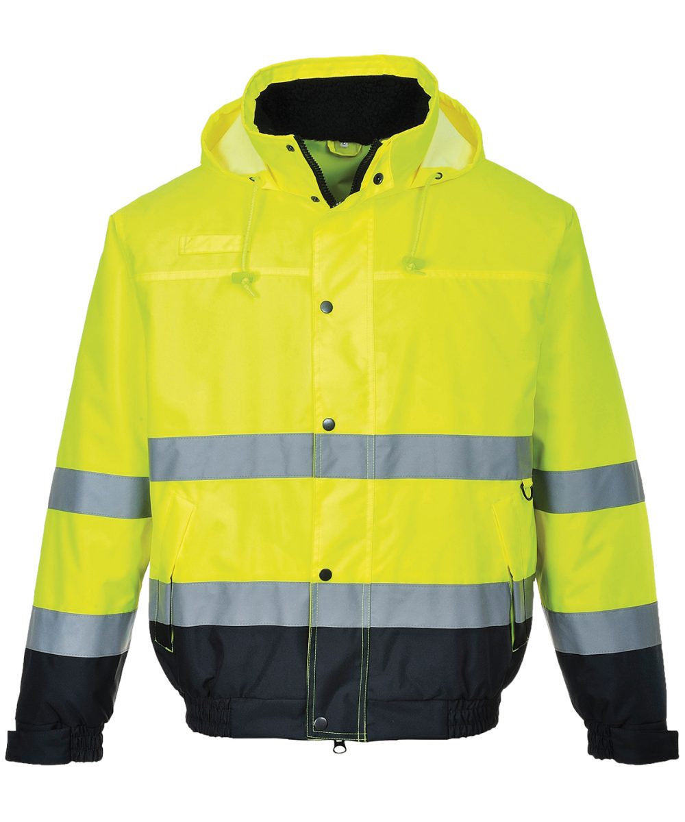 Hi-Vis Yellow/Navy Hi-vis bomber jacket (S463/S226)