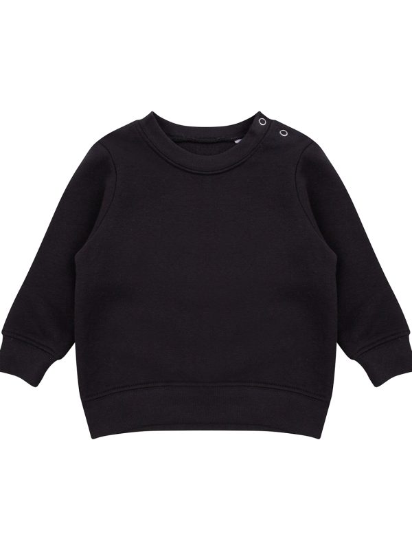 Black Crew neck sweatshirt with shoulder poppers