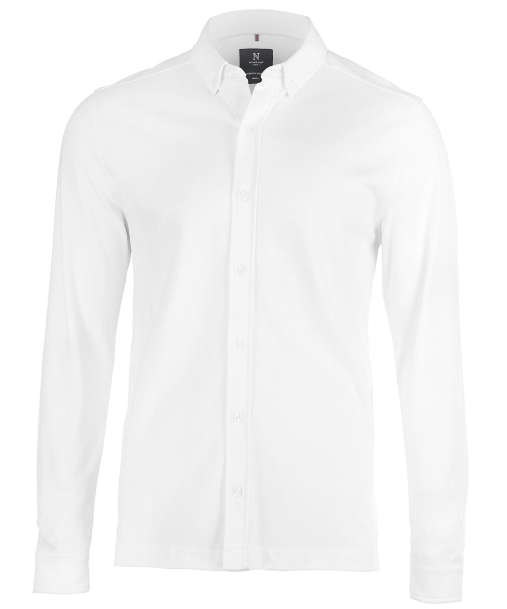 White Kingston – stretch deluxe piqué shirt