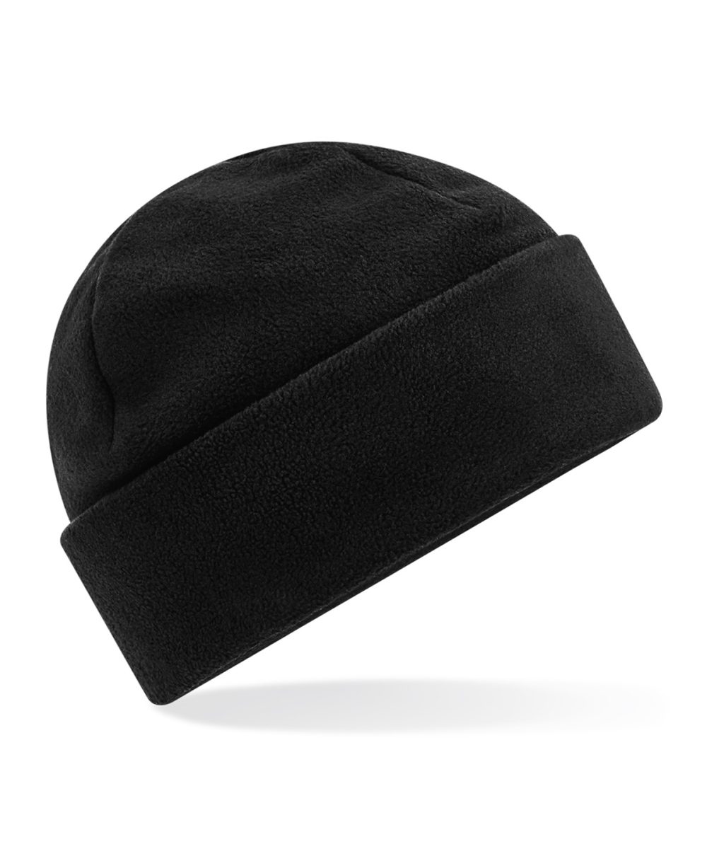 Black Recycled fleece cuffed beanie