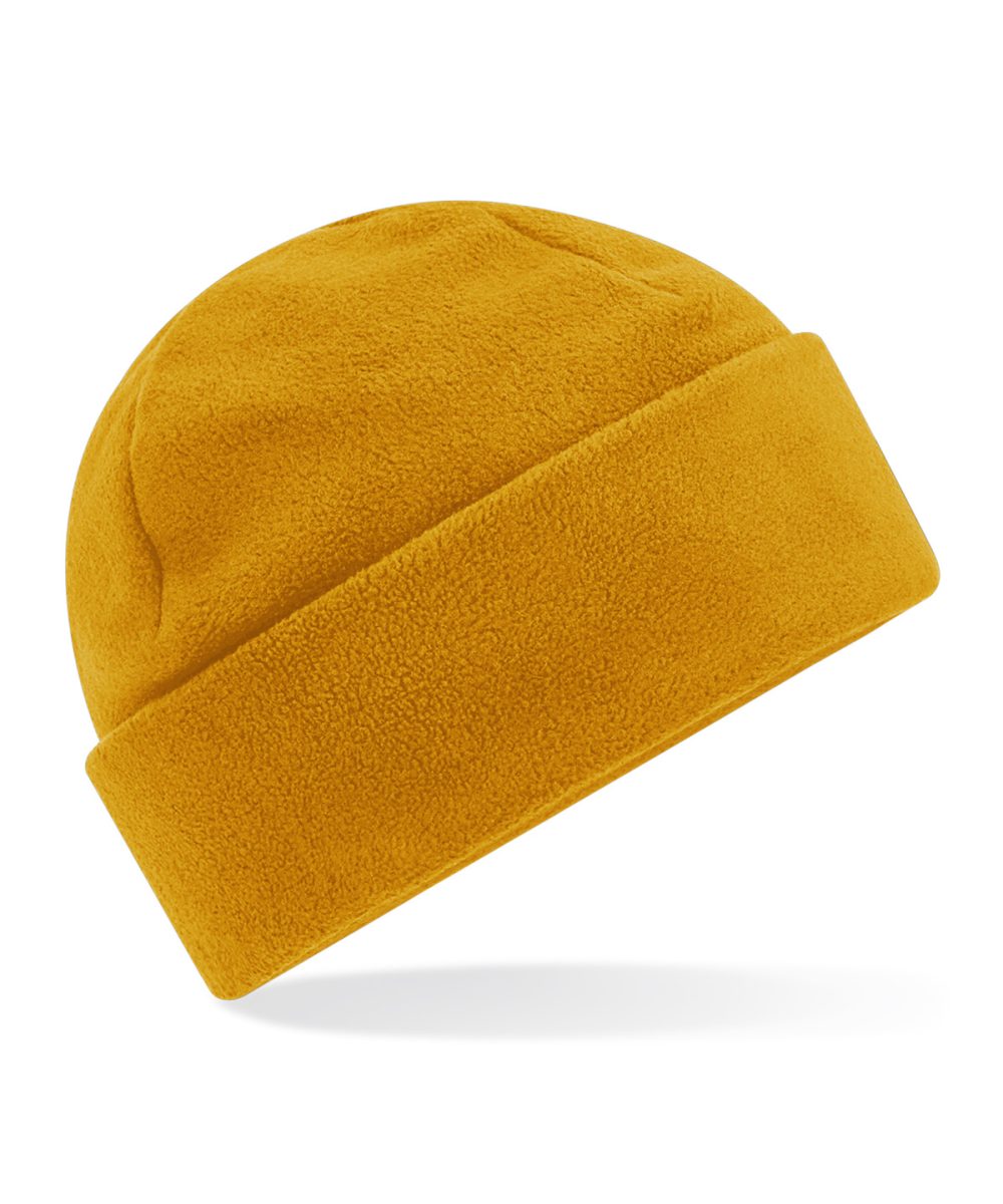 Mustard Recycled fleece cuffed beanie