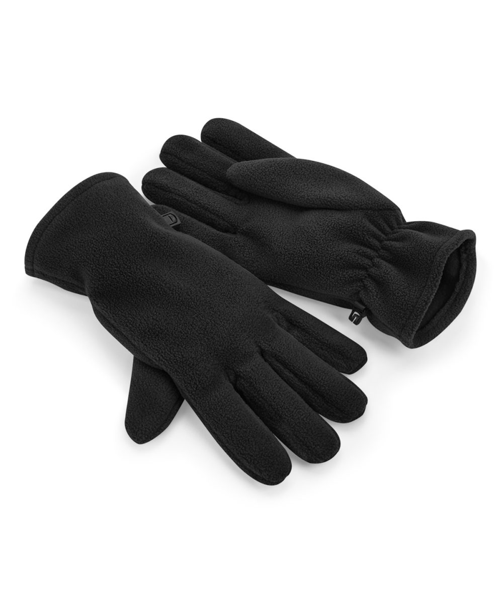 Black Recycled fleece gloves