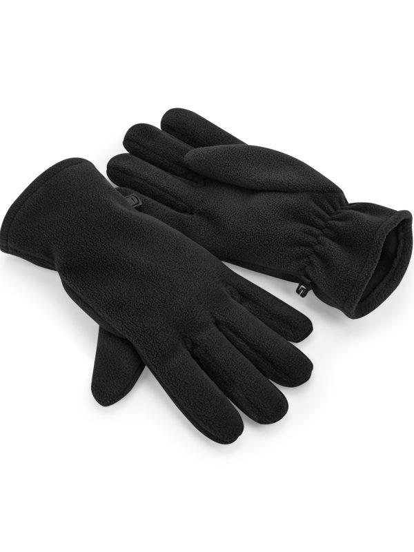 Black Recycled fleece gloves