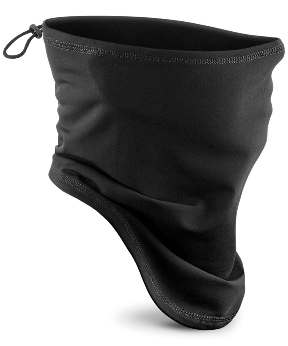 Black Junior softshell sports tech neck warmer