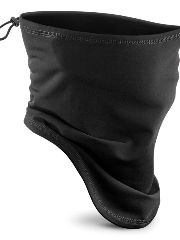 Black Junior softshell sports tech neck warmer