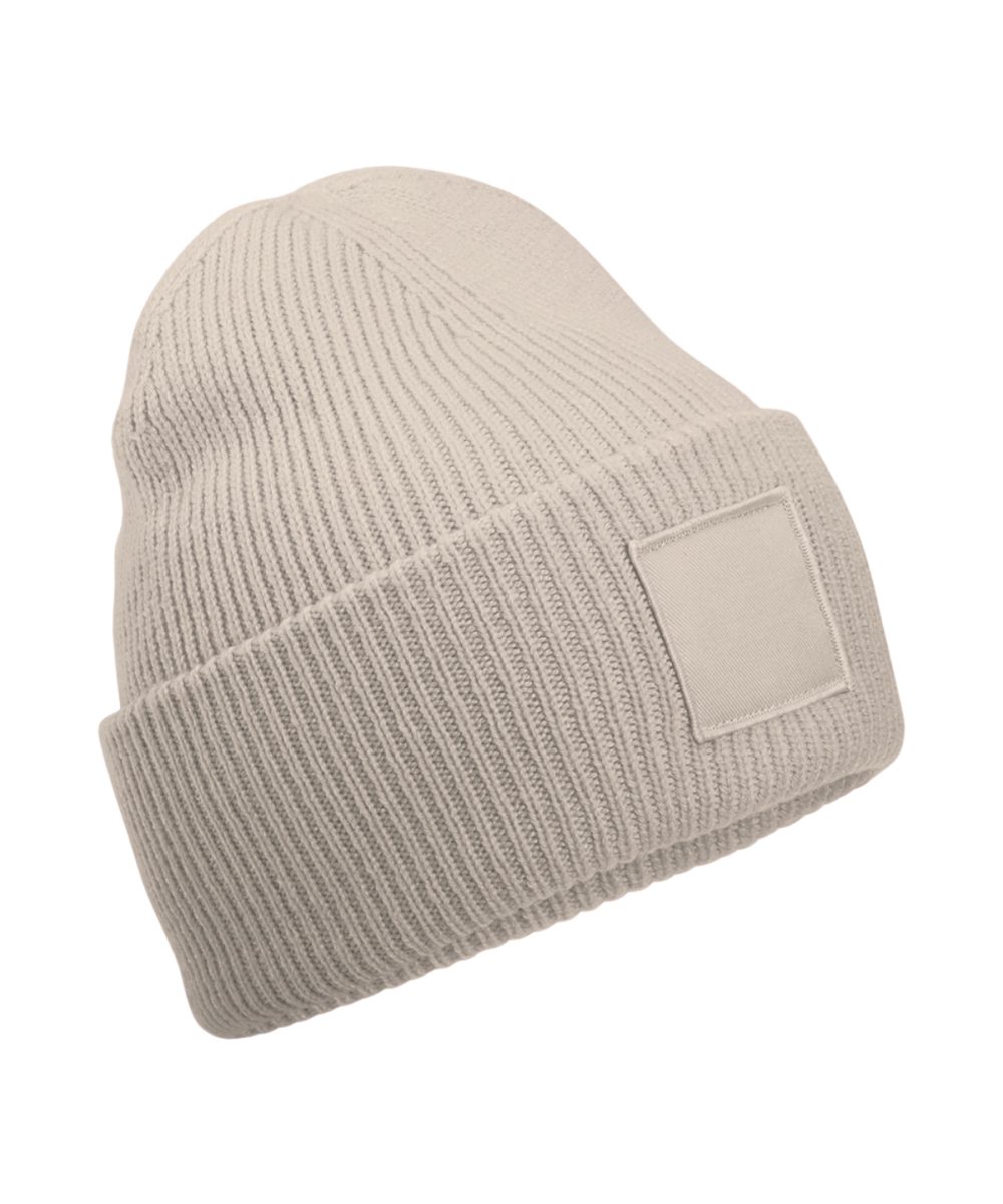 Natural Stone Deep-cuffed tonal patch beanie