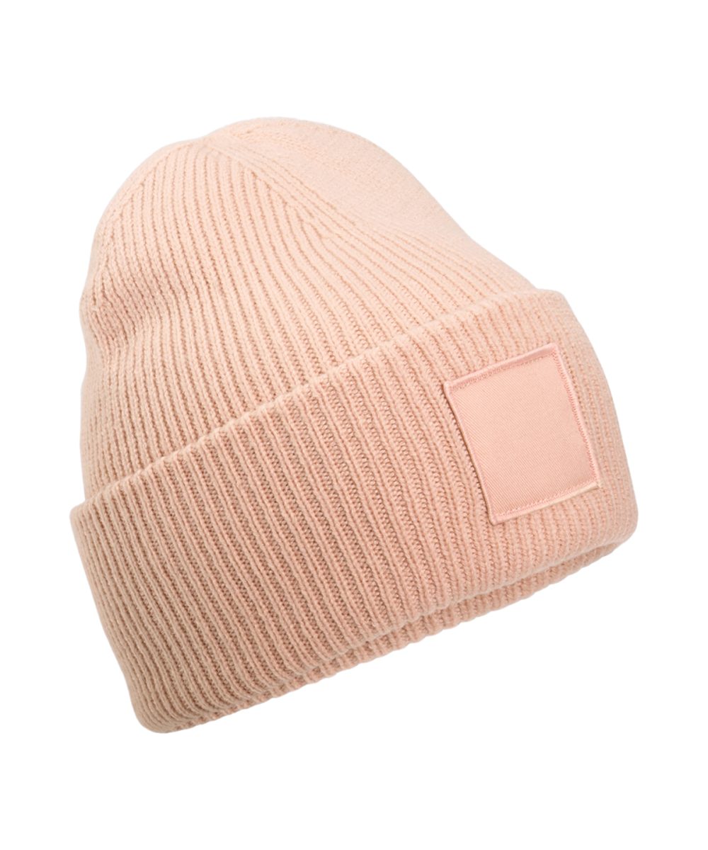 Peach Deep-cuffed tonal patch beanie