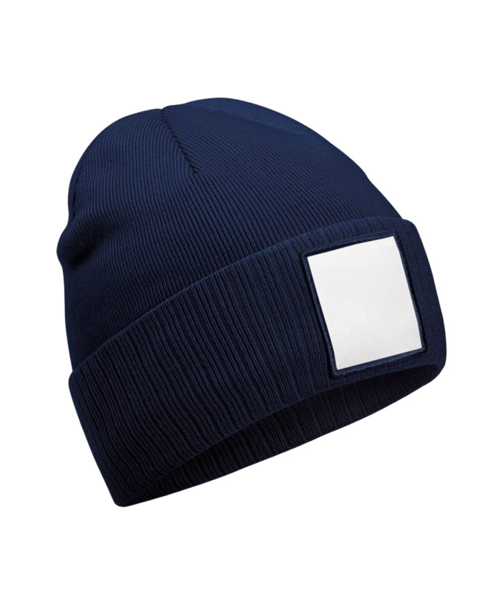 Oxford Navy/White Appliqué patch beanie