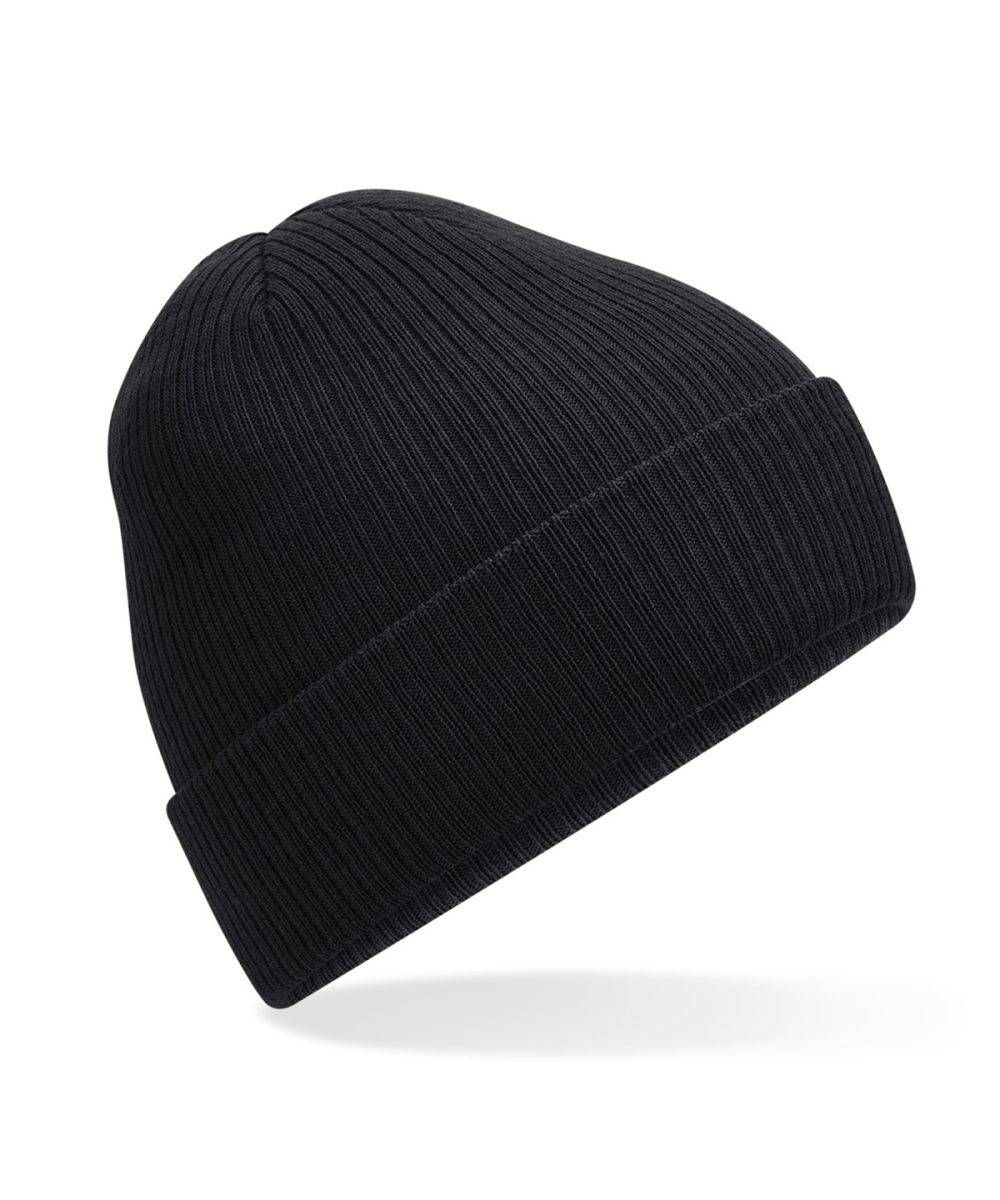 Black Polylana® ribbed beanie