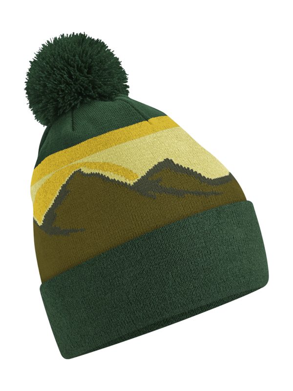 Alpine Peaks Mountain peaks pom pom beanie