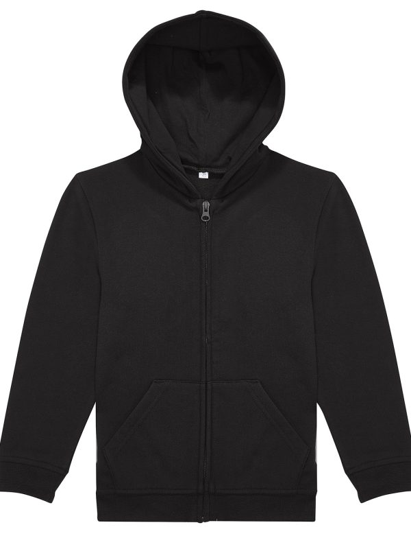 Black B&C ID.334 zip hoodie /kids