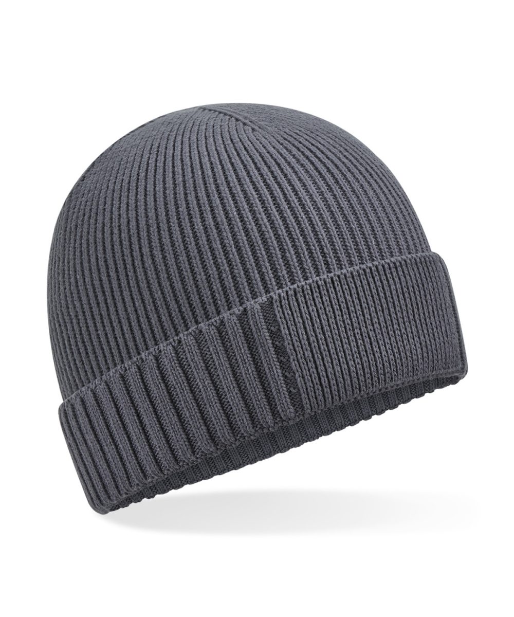 Graphite Grey Organic cotton engineered patch beanie