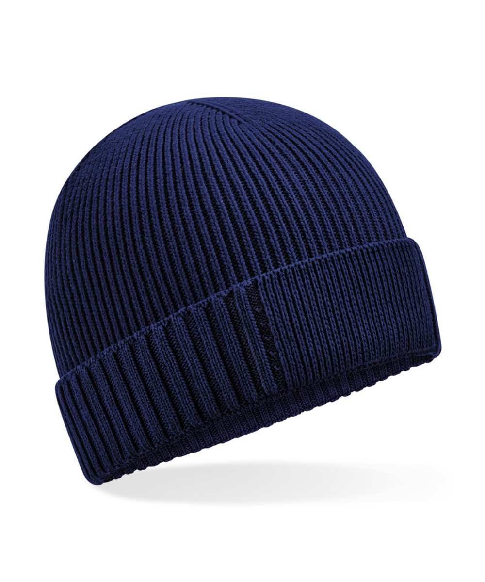 Oxford Navy Organic cotton engineered patch beanie