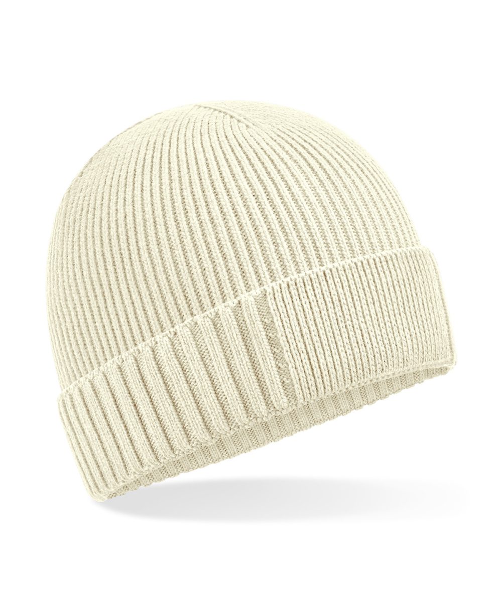 Sand Organic cotton engineered patch beanie