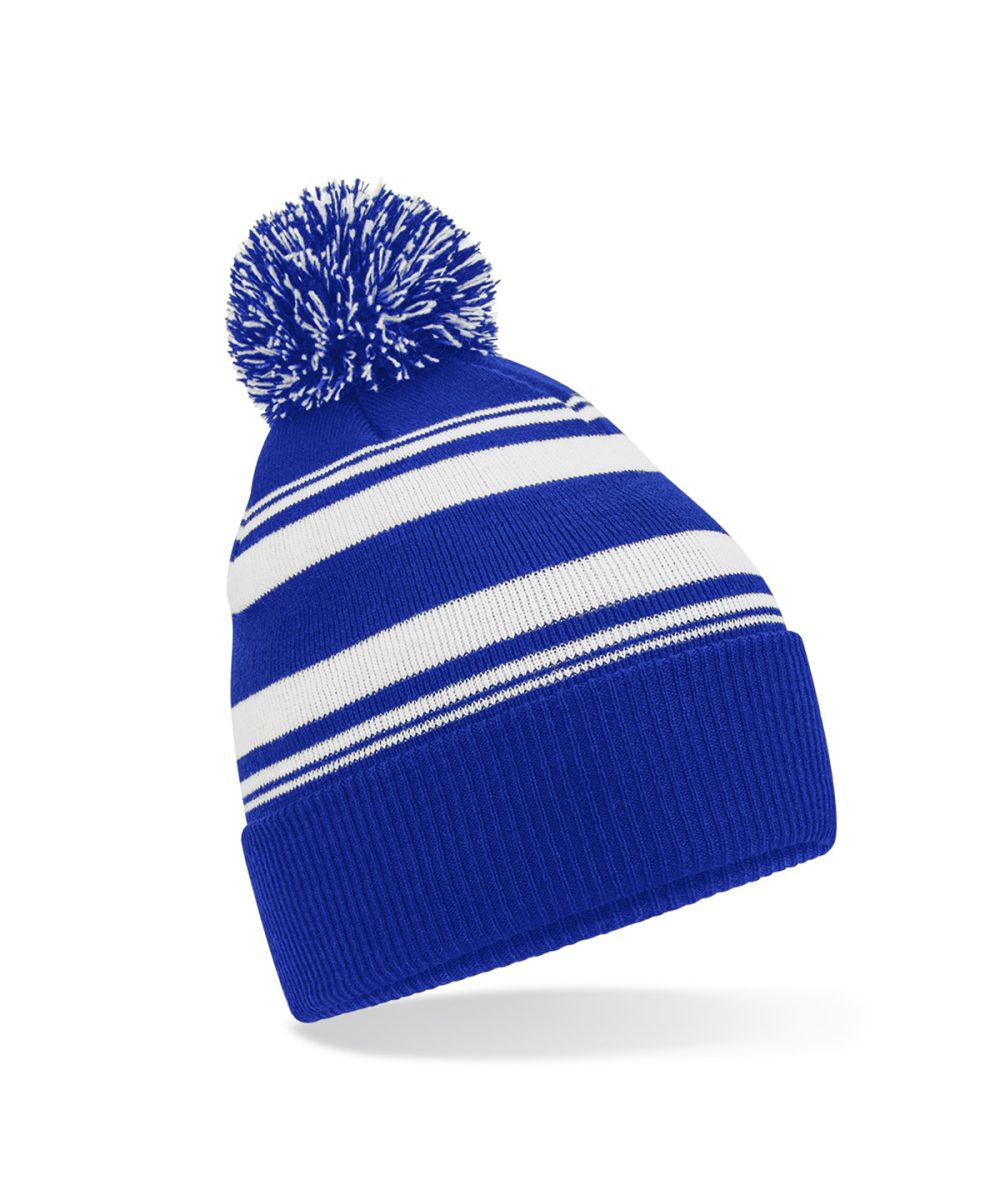 Bright Royal/White Striped fan beanie