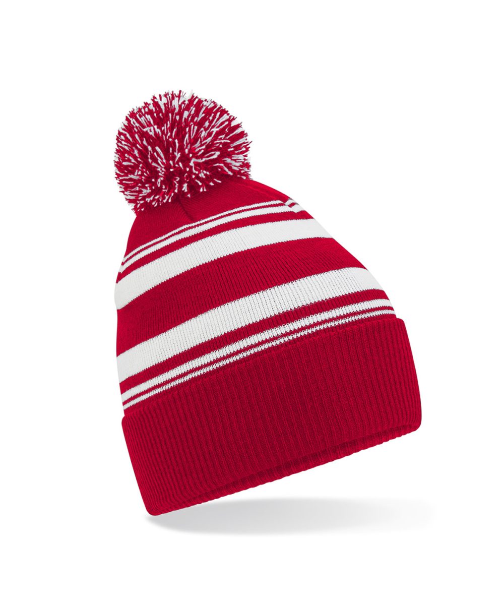 Classic Red/White Striped fan beanie