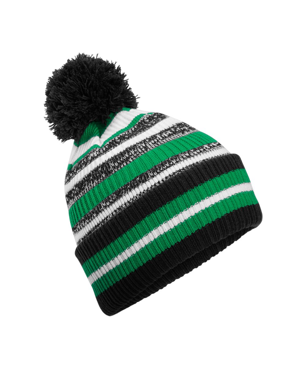 Black/Kelly Green/White Multi-sport fan beanie