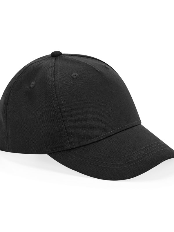 Black Junior organic cotton 5-panel cap