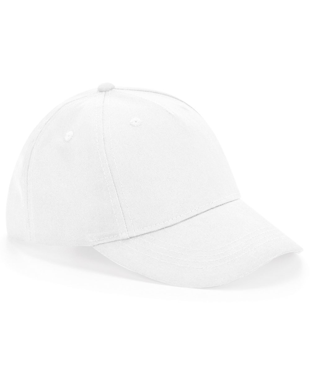 White Junior organic cotton 5-panel cap