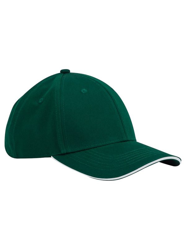 Bottle Green/White EarthAware® classic organic cotton 6-panel cap – sandwich peak