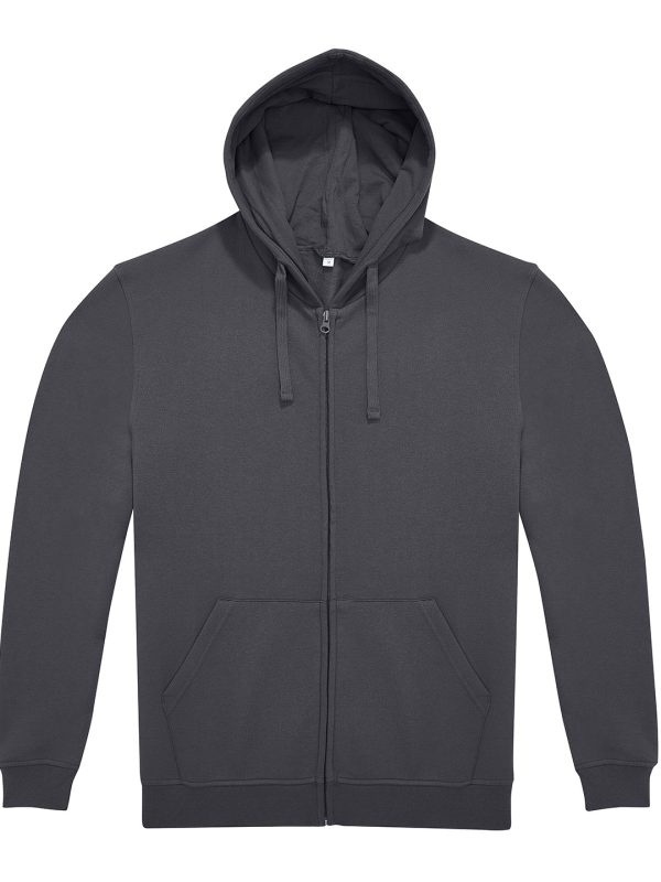 Dark Grey B&C ID.224 zip hoodie