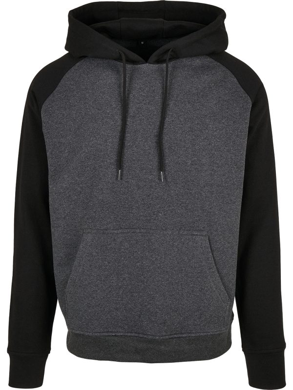 Charcoal/Black Basic raglan hoodie