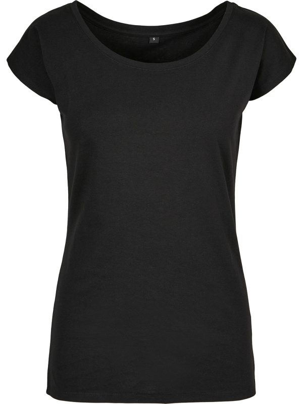 Black Women's wide neck tee