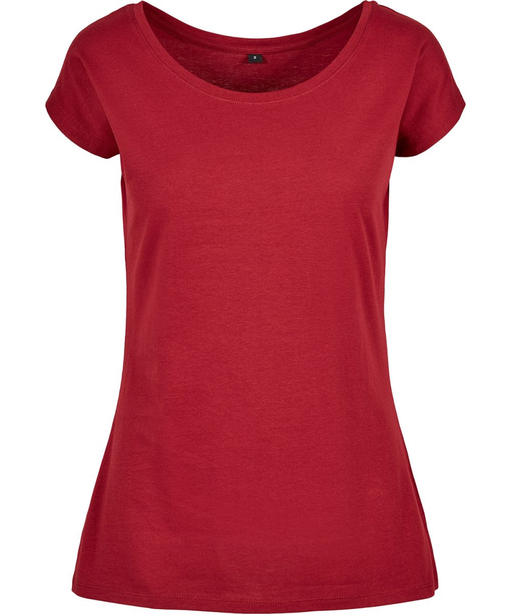 Burgundy Women's wide neck tee