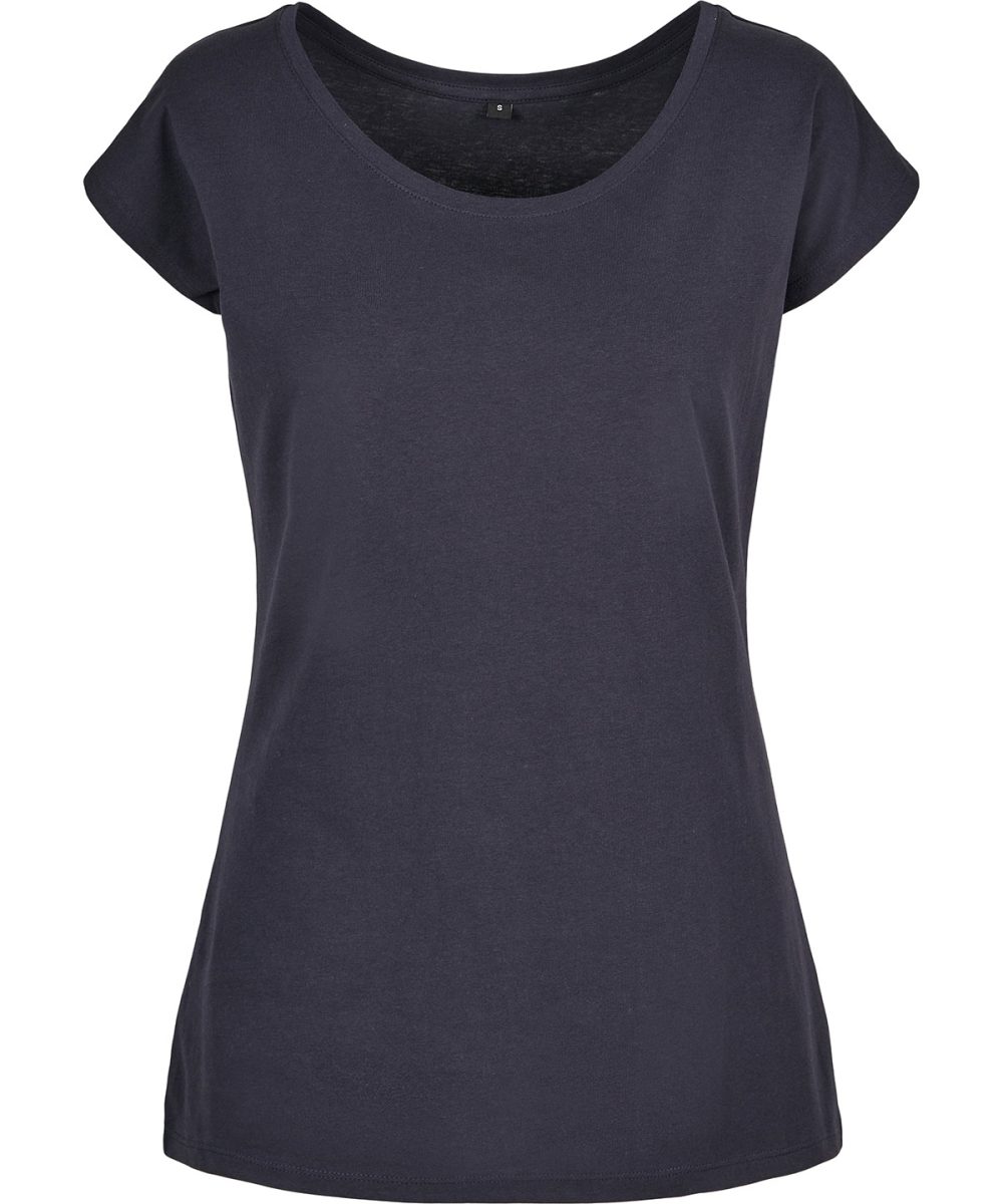 Navy Women's wide neck tee