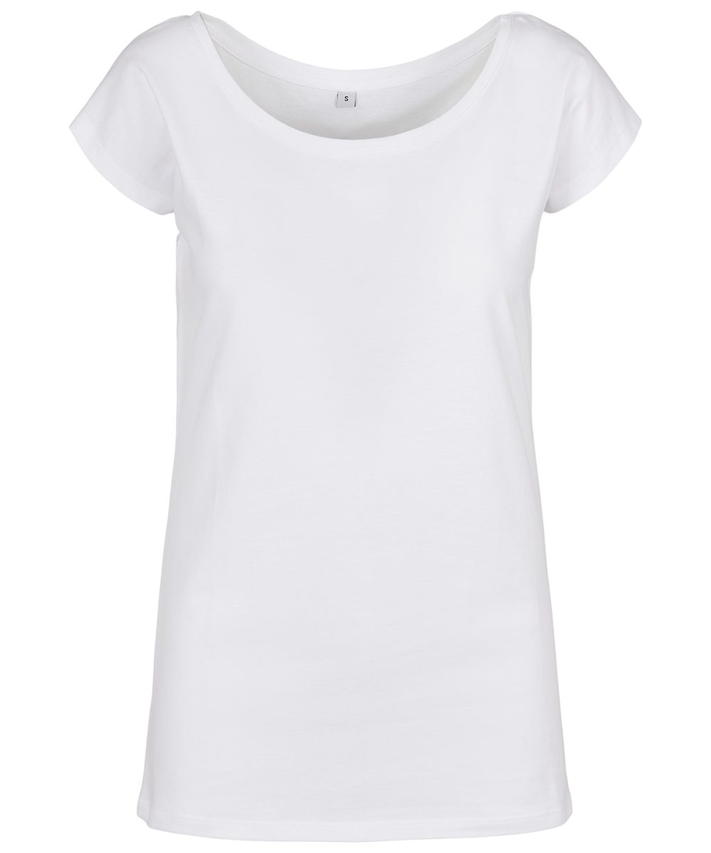 White Women's wide neck tee