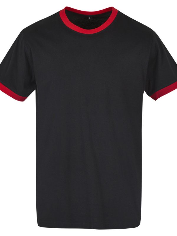 Black/City Red Ringer tee