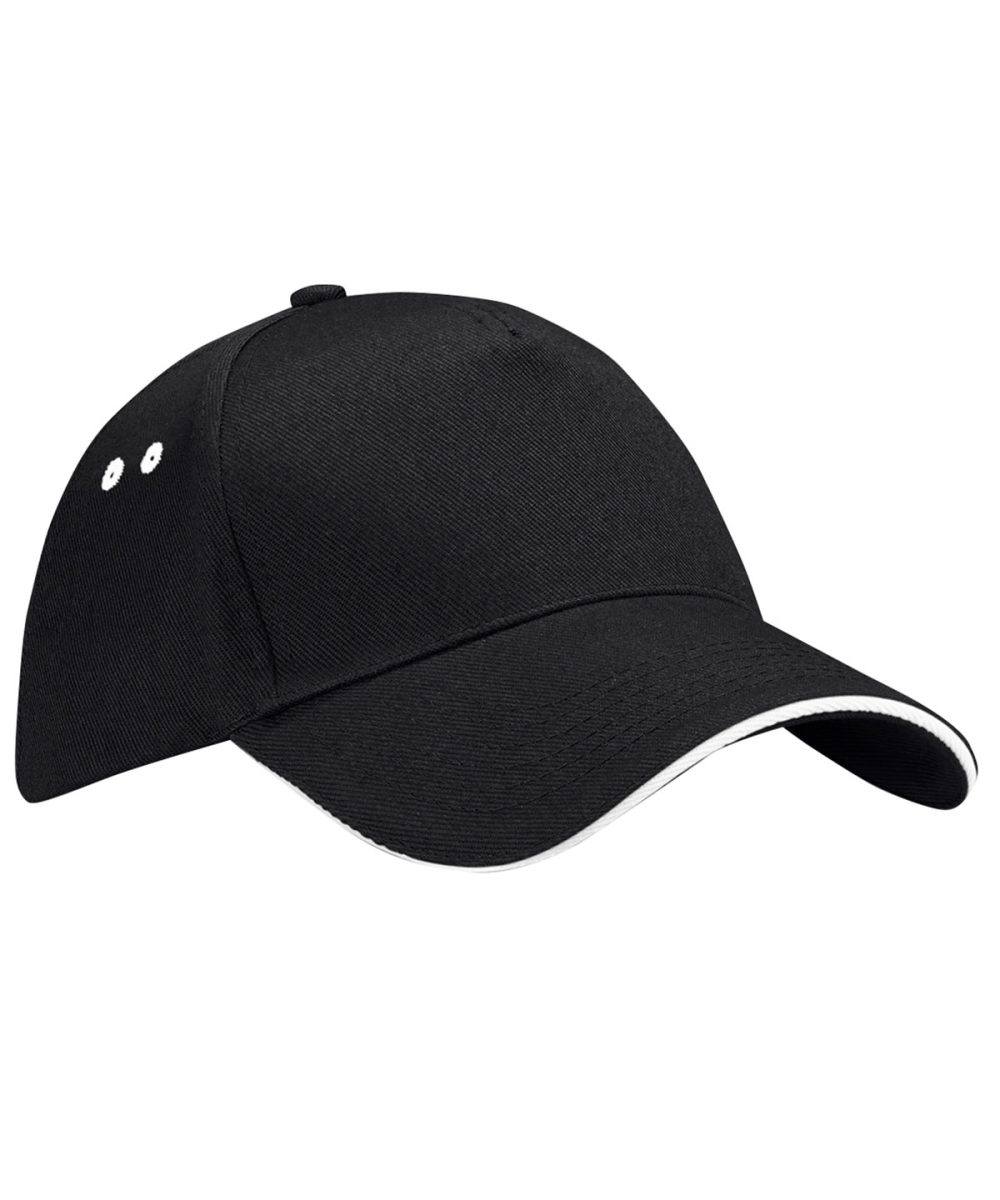 Black/White Ultimate 5-panel cap - sandwich peak