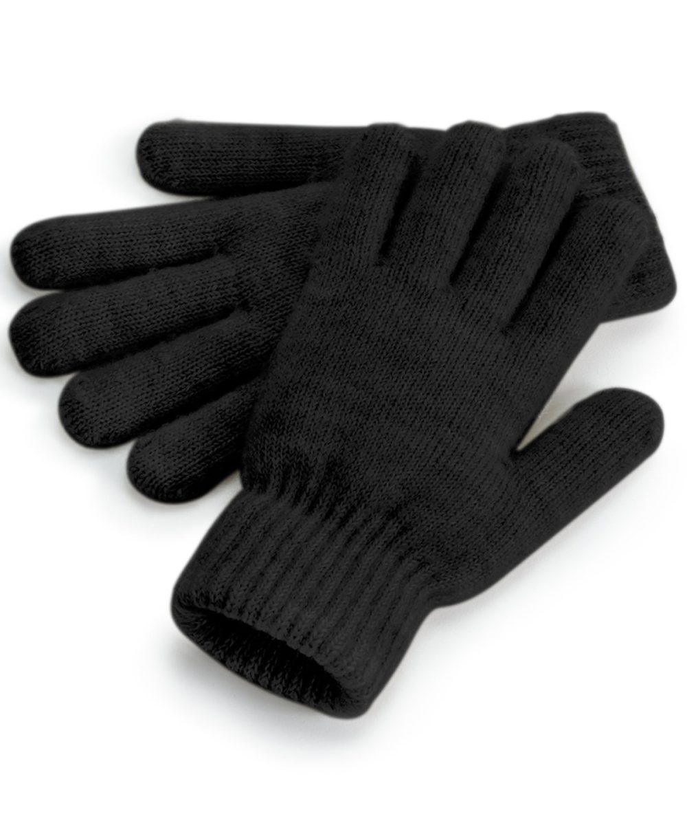 Black Marl Cosy ribbed-cuff gloves