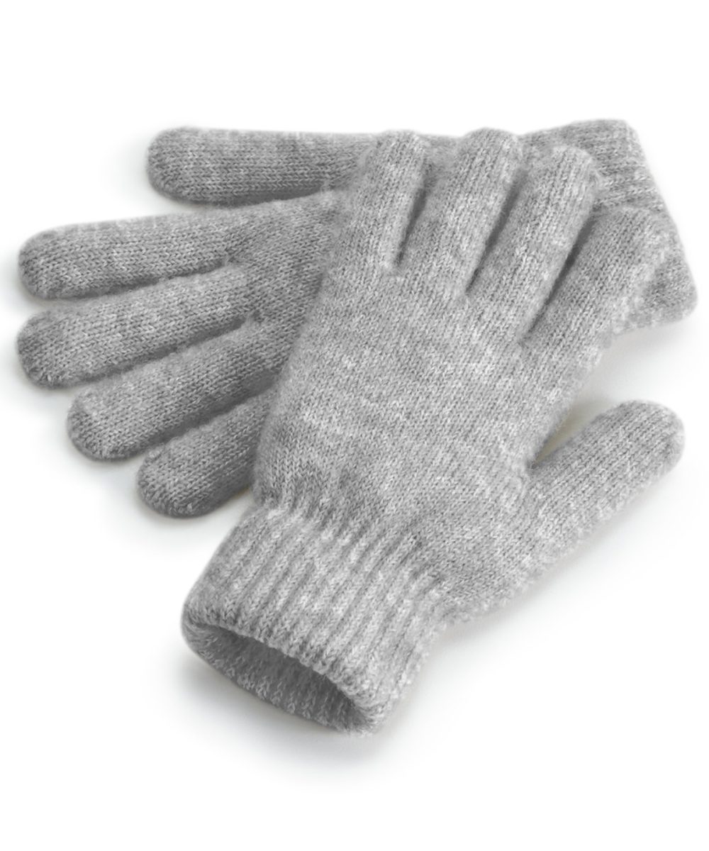 Grey Marl Cosy ribbed-cuff gloves