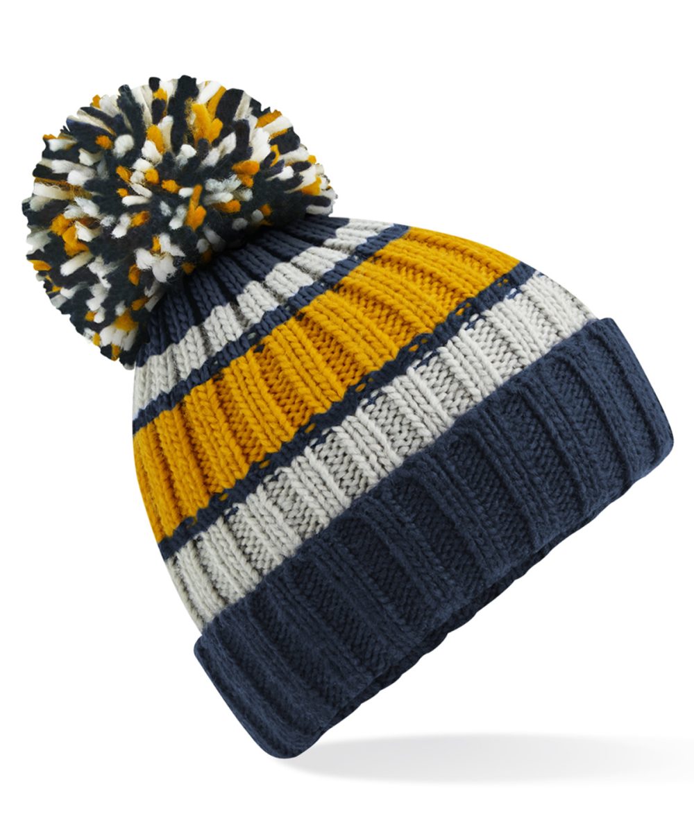 Dijon Blue Hygge striped beanie